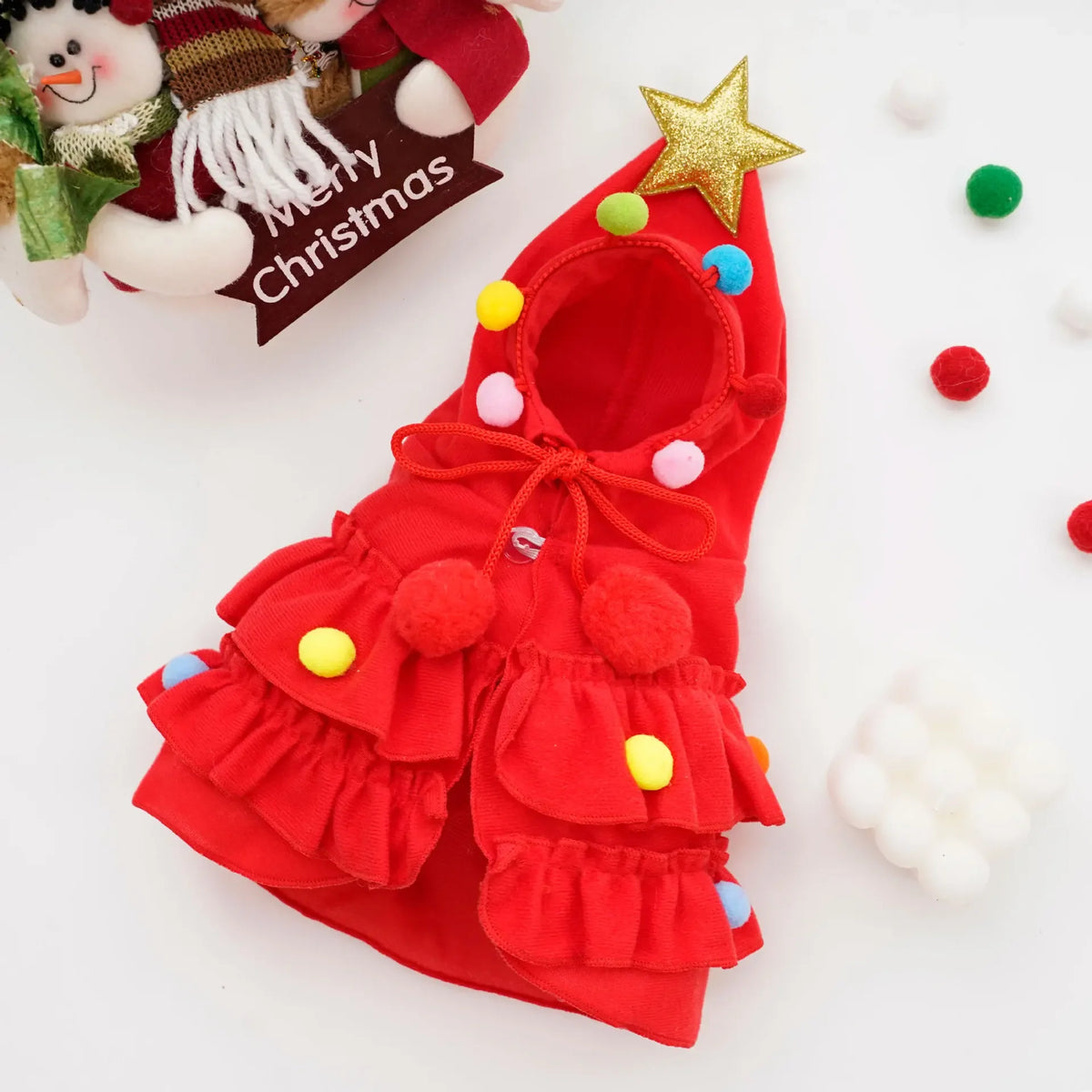 Red Christmas tree pet costume