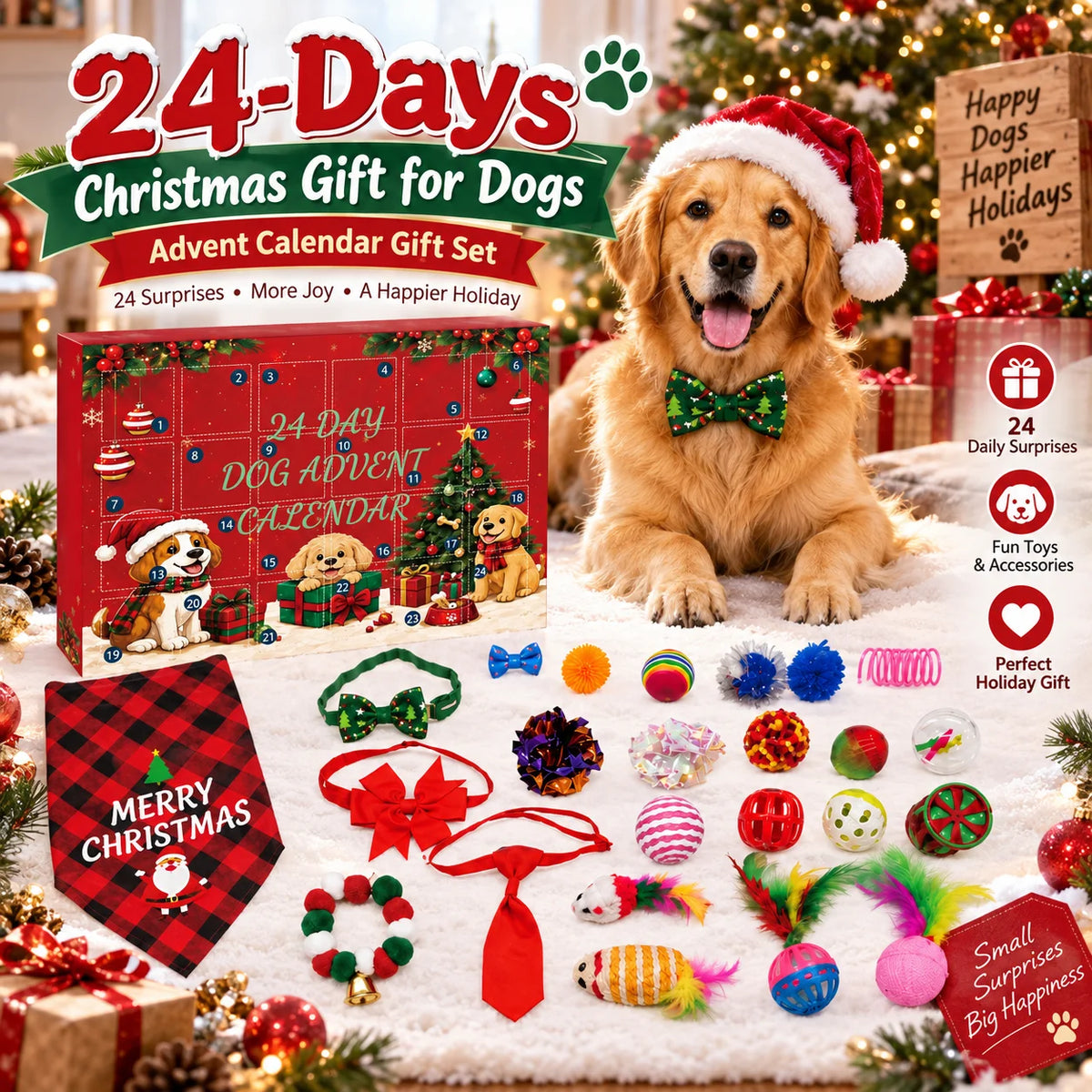 Dog advent calendar gift box